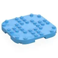 Plate Round Corners 8 x 8 x 2/3 Circle with Reduced Knobs, Medium Blue