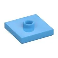 Plate Special 2 x 2 with Groove and Center Stud (Jumper), Medium Blue