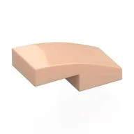 Brick Curved 2 x 1 No Studs [1/2 Bow], Light Nougat