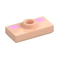 Plate Special 1 x 2 with 1 Stud (Jumper) with Dark Pink Ovals (Cheeks) Print, Light Nougat
