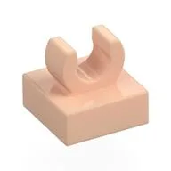 Tile Special 1 x 1 with Clip with Rounded Edges, Light Nougat