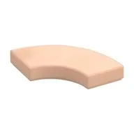 Tile 2 x 2 Curved, Macaroni, Light Nougat