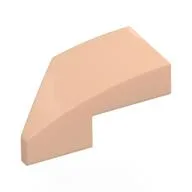 Brick Wedged, Curved 2 x 1 with Stud Notch Right, Light Nougat