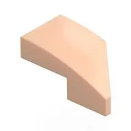 Brick Wedged, Curved 2 x 1 with Stud Notch Left, Light Nougat