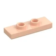 Plate Special 1 x 3 with 2 Studs with Groove and Inside Stud Holder (Jumper), Light Nougat