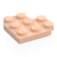 Plate Angled 3 x 3 with Heart Shape, Light Nougat