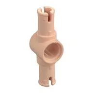 Technic Pin Connector Hub with 2 Pins with Friction Ridges Lengthwise [Small Squared Pin Holes], Light Nougat