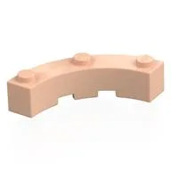Brick Round Corner 4 x 4 Macaroni Wide with 3 Studs, Light Nougat