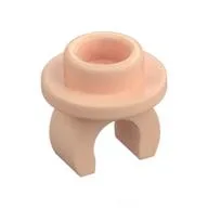 Plate Special Round 1 x 1 with Hollow Stud and Underside Clip, Light Nougat