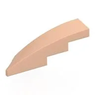 Brick Wedged, Curved 1 x 4 with Stud Notch Right, Light Nougat