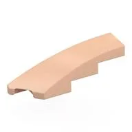 Brick Wedged, Curved 1 x 4 with Stud Notch Left, Light Nougat
