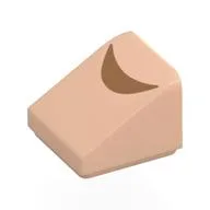 Brick Sloped 30° 1 x 1 x 2/3 with Medium Nougat Bow (Eyebrow) Print, Light Nougat