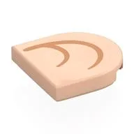 Tile Round 2 x 2 Half Circle with Nougat Inner Ear (Left) Print, Light Nougat