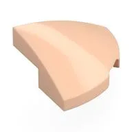 Brick Round Corner, Curved 2 x 2 x 2/3 Quarter Circle With 1 x 1 Bottom Cutout, Light Nougat
