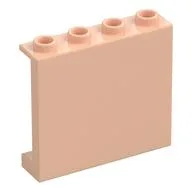 Panel 1 x 4 x 3 [Side Supports / Hollow Studs], Light Nougat