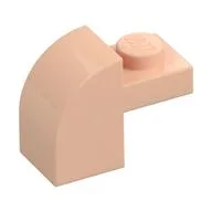 Brick Curved 1 x 2 x 1 1/3 with Curved Top, Light Nougat