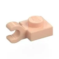 Plate Special 1 x 1 with Clip Horizontal [Thick Open O Clip], Light Nougat
