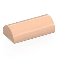 Brick Curved 2 x 4 Double, No Studs, with Groove, Light Nougat