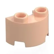 Brick Round, Half 1 x 2, Light Nougat