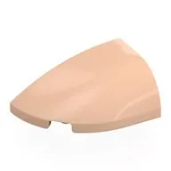Brick Round, Curved Double 3 x 2 Beveled with Stud Notch Left, Light Nougat