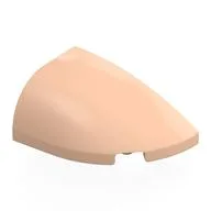 Brick Round, Curved Double 3 x 2 Beveled with Stud Notch Right, Light Nougat