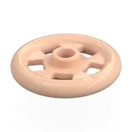 Plate Special Round 1 x 1 Stud with 3 x 3 Ring Around, Light Nougat