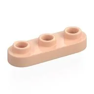 Plate Special 1 x 3 Rounded with 3 Open Studs, Light Nougat