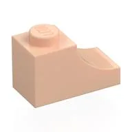Brick Curved 2 x 1 with Inverted Cutout, Light Nougat