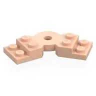 Plate Angled 2 x 2 with Step and Hole in Center, Light Nougat