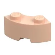 Brick Round Corner 2 x 2 Macaroni with Stud Notch and Reinforced Underside [New Style], Light Nougat