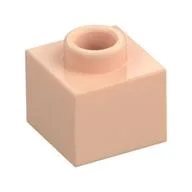 Plate 1 x 1 x 2/3 with Open Stud, Light Nougat