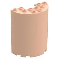 Cylinder Half 3 x 6 x 6 with 1 x 2 Cutout, Light Nougat