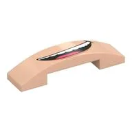 Brick Curved 4 x 1 Double, No Studs with Wide Mouth Print, Light Nougat