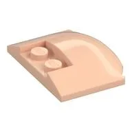Brick Round 3 x 4 x 2/3 Triple Curved with 2 Sunk Studs, Light Nougat