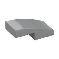 Brick Curved 2 x 1 No Studs [1/2 Bow], Metallic Silver