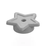 Tile, Star with Stud Holder, Pin Hole, Metallic Silver