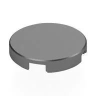 Tile Round 2 x 2 with Bottom Stud Holder, Metallic Silver
