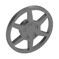 Wheel Cover 6 Spoke, Rivets on Outer Rim, Metallic Silver