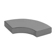 Tile 2 x 2 Curved, Macaroni, Metallic Silver
