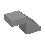 Brick Sloped 45° 2 x 1 with 2/3 Inverted Cutout and no stud, Metallic Silver
