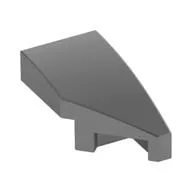 Brick Wedged, Curved 2 x 1 with Stud Notch Right, Metallic Silver