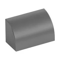 Brick Curved 1 x 2 x 1 No Studs, Metallic Silver