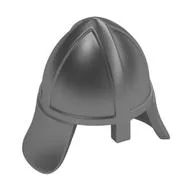 Helmet Castle with Neck Protector, Metallic Silver
