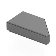 Tile 1 x 2 with Stud Notch Left, Metallic Silver