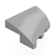 Brick Wedged, Curved 2 x 2 with Stud Notch Left, Metallic Silver