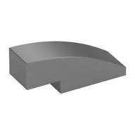 Brick Curved 3 x 1 No Studs, Metallic Silver