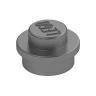 Plate Round 1 x 1 with Solid Stud, Metallic Silver