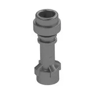 Weapon Lightsaber Hilt with Bottom Ring, Metallic Silver
