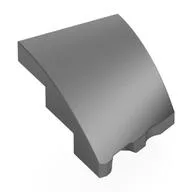 Brick Wedged, Curved 3 x 2 with Stud Notch Left, Metallic Silver