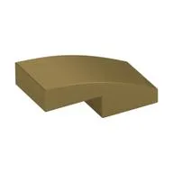 Brick Curved 2 x 1 No Studs [1/2 Bow], Metallic Gold
